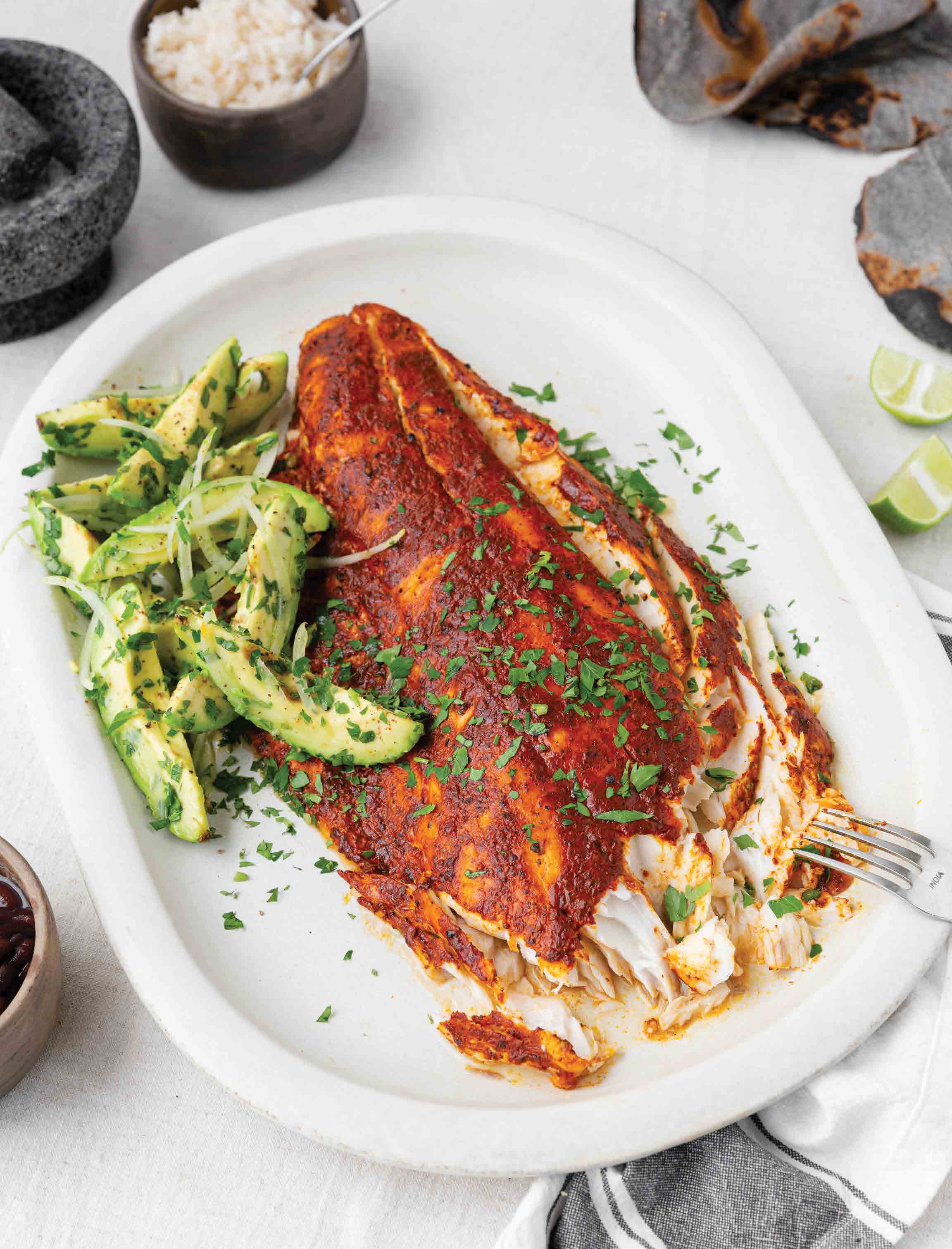 Pescado a la talla con guarnición